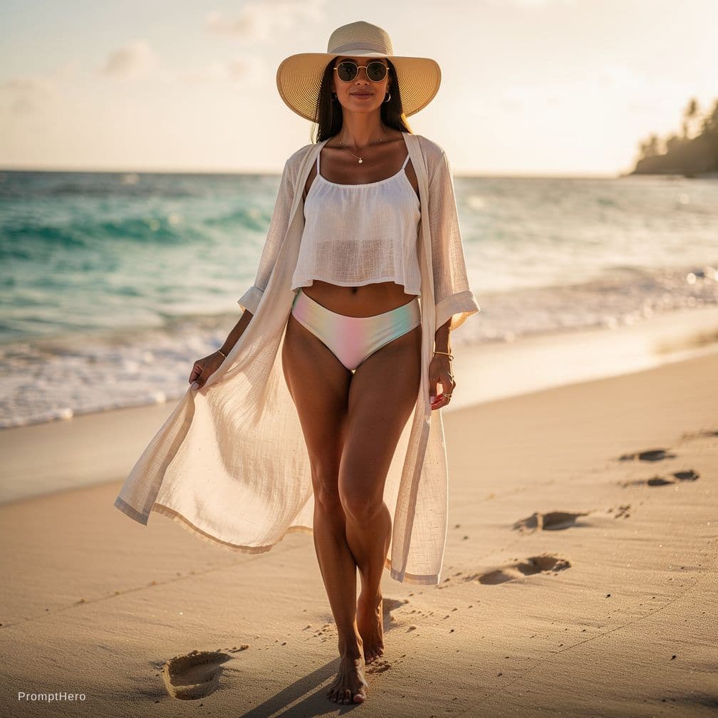 AI generated: Girl with big boobs in a bikini 