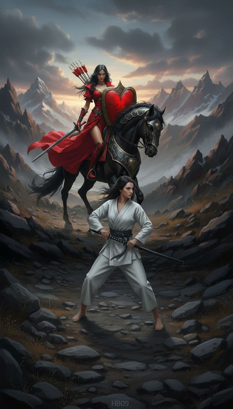 AI generated: Fight.
Insert a very discreet "HB09" watermark at the bottom of the photo.