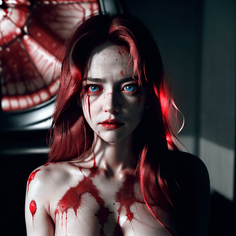 AI generated: an ultra realistic ethereal portrait of a beautiful  female, nightmare on elm street, long retro mes...