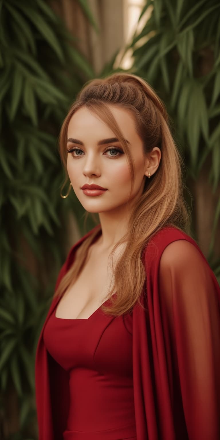 AI generated: A photography of a gorgeous women in red jacket
