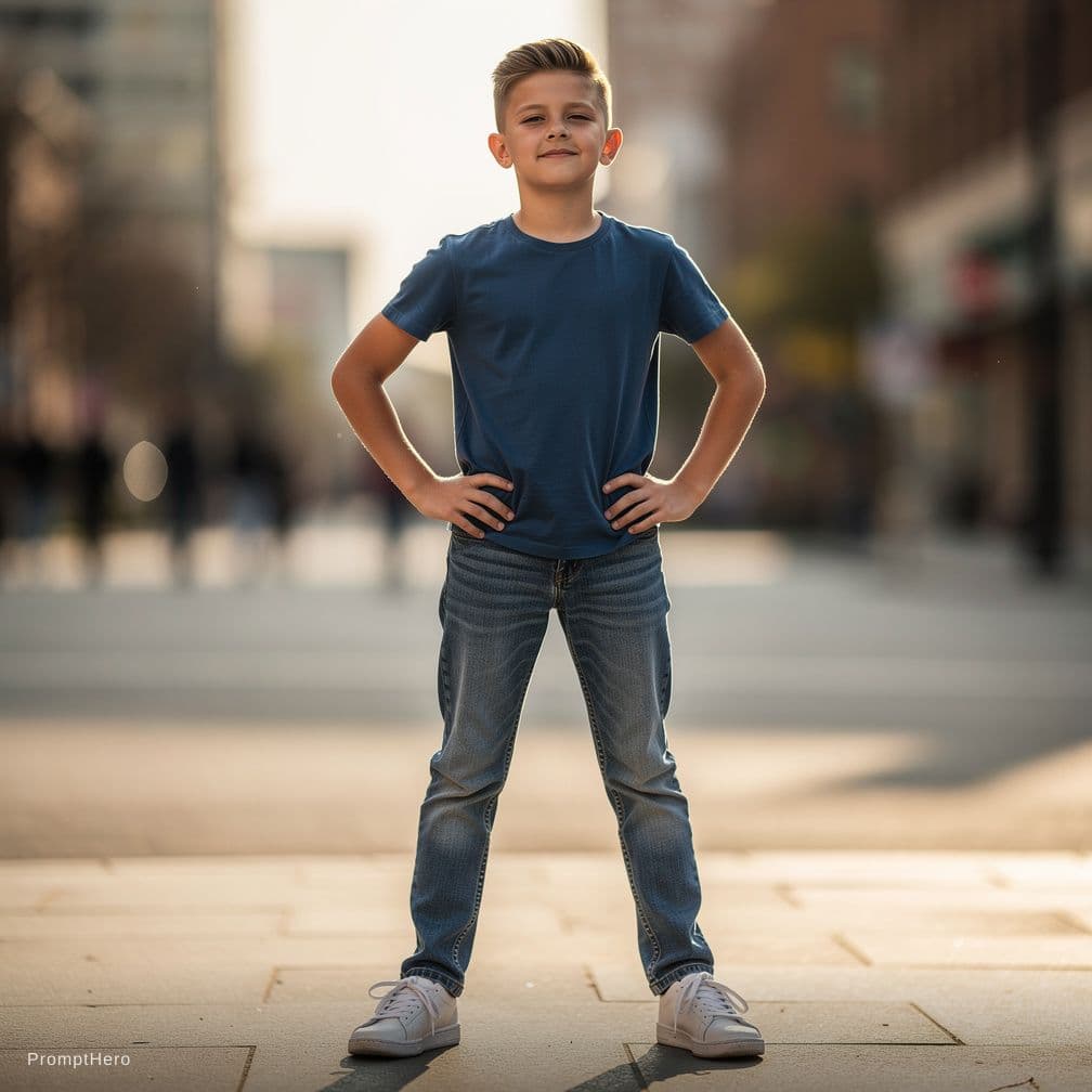 AI generated: Boy with a huge erection in jeans