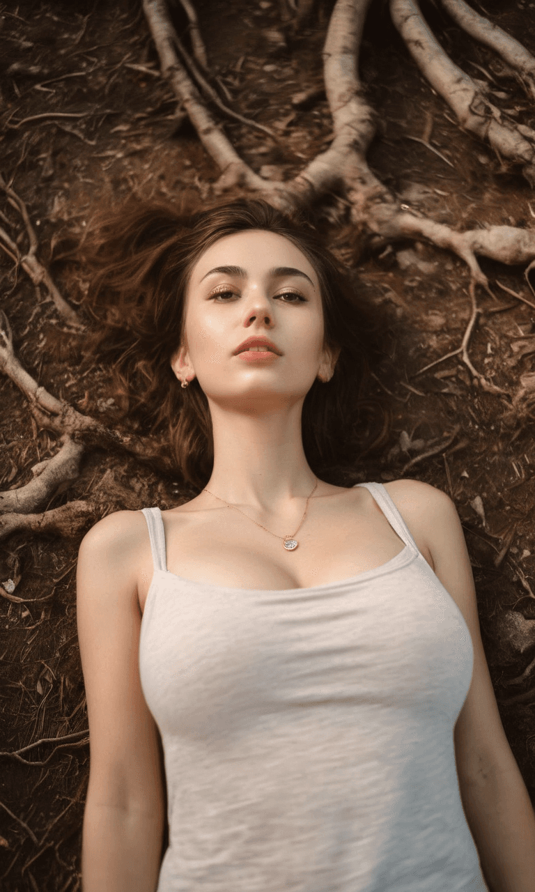 AI generated: best quality, 4k, highres, masterpiece, ultra-detailed, realistic, girl in shirt lying on his back i...