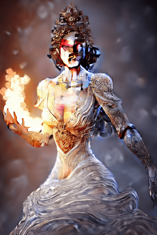 AI generated: portrait of beautiful lady set in fire, morfydd clark, cinematic lighting, photorealistic, ornate, i...