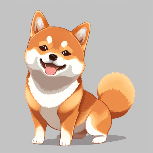 AI generated: vector illustration, cute shiba-inu smiling at camera, cartoon