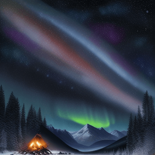 AI generated: Hyper realistic magazine cover featuring a ground level watercolor of night sky phenomena, comet, su...