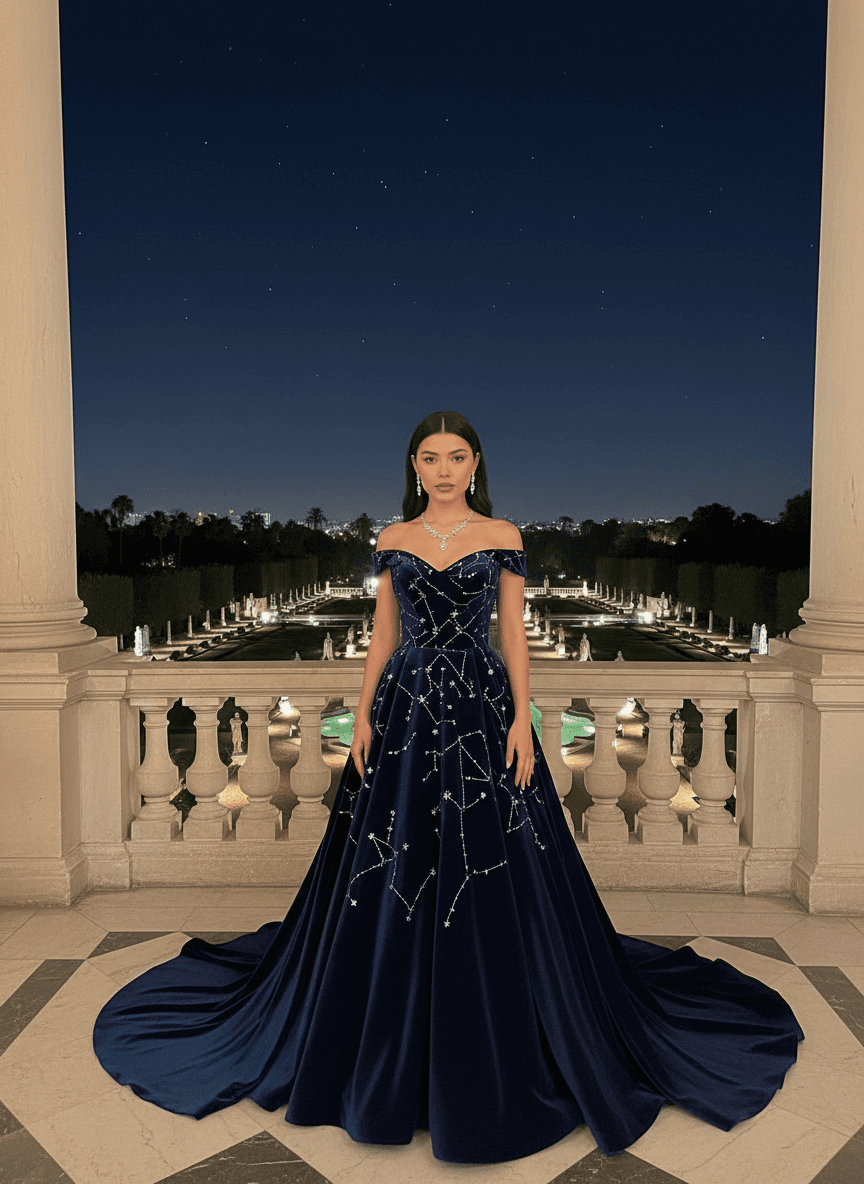 AI generated: in a gala outfit on a palace