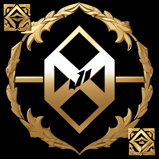 AI generated: company logo with white, black and gold color combinations called InveJ 23