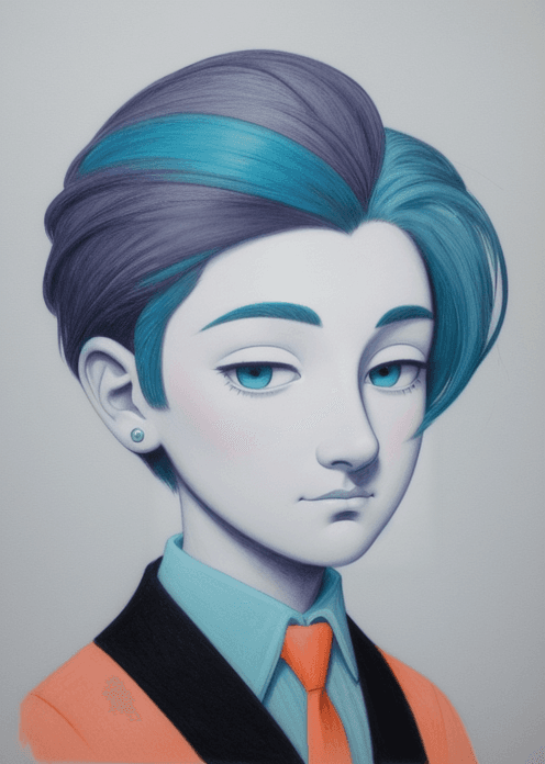 AI generated: ((masterpiece, art, drawing, painting, highly detailed, portrait, facing the viewer)), a cartoon cha...