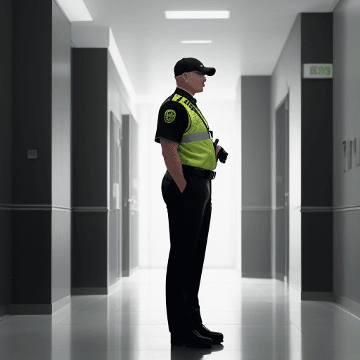 AI generated: a security guard are patrolling