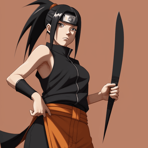 AI generated: character from naruto with black hair and a kunai
