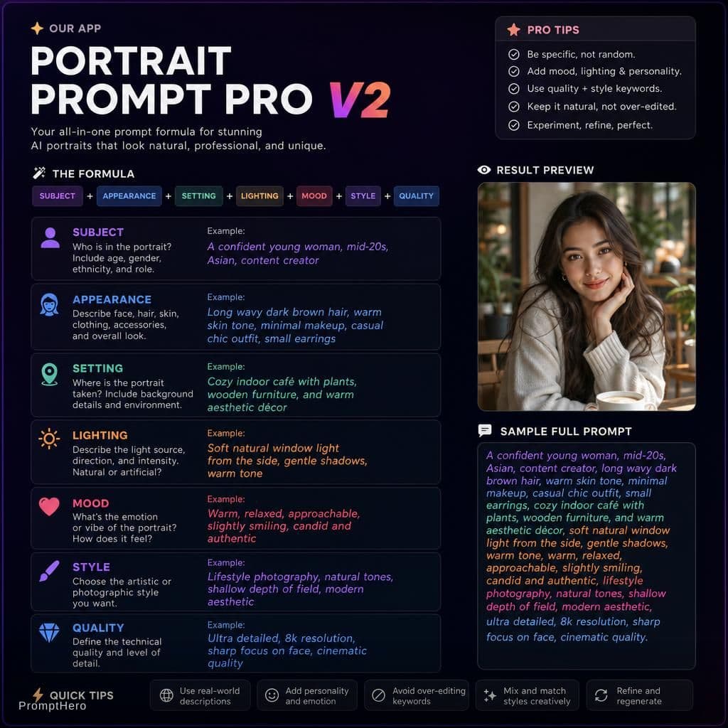 AI generated: Our app portrait prompt pro v2