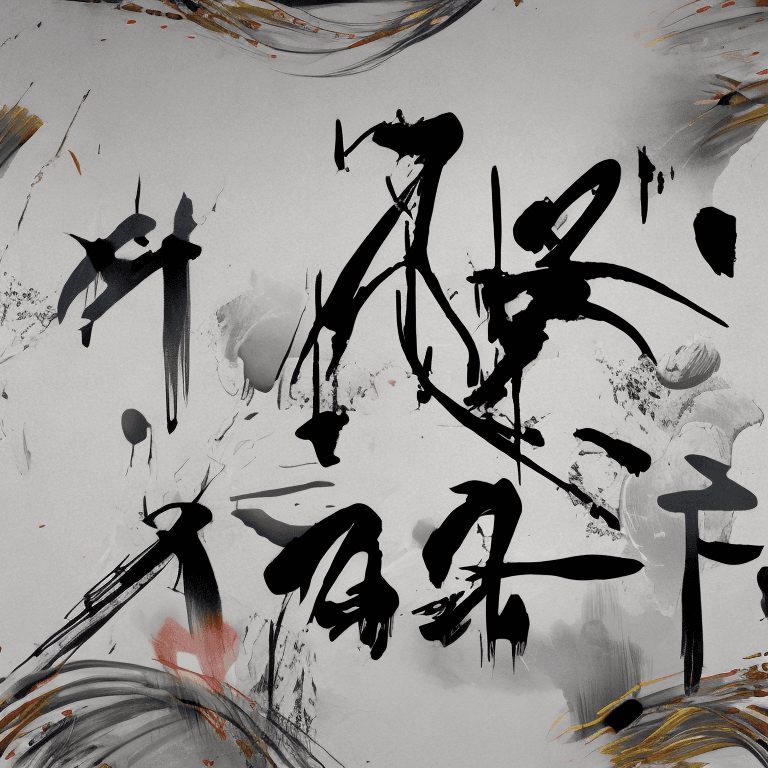 AI generated: nk artistic conception, with typography elements, abstract, complementary colors, simplicity, Chines...