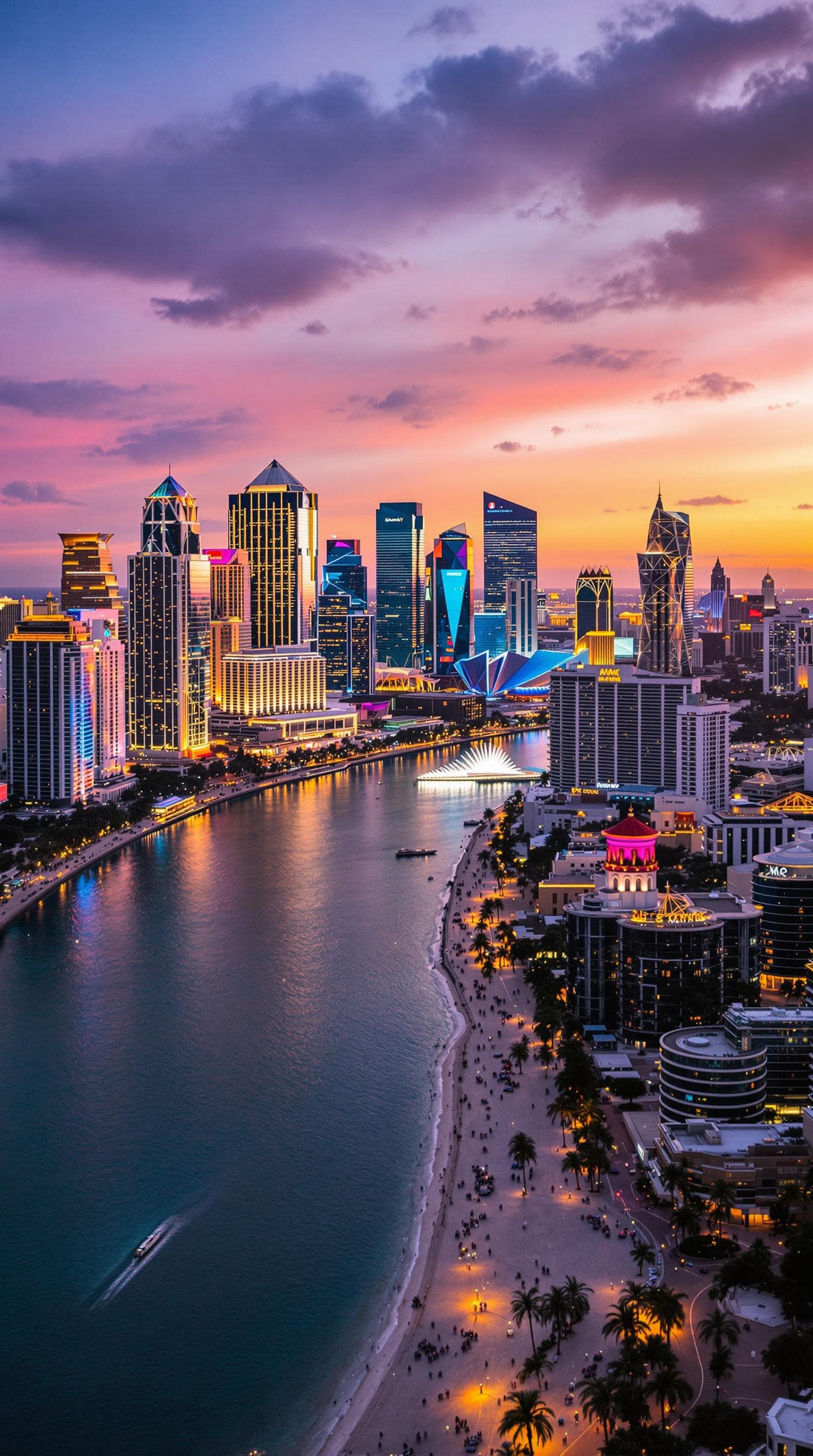 AI generated: the Miami Skyline with the Las Vegas Skyline