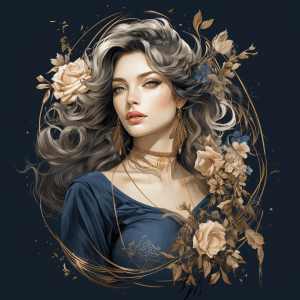AI generated: T-shirt design logo, fashion show, Renaissance, glamorous scene, no words, stylish edge, clean and e...