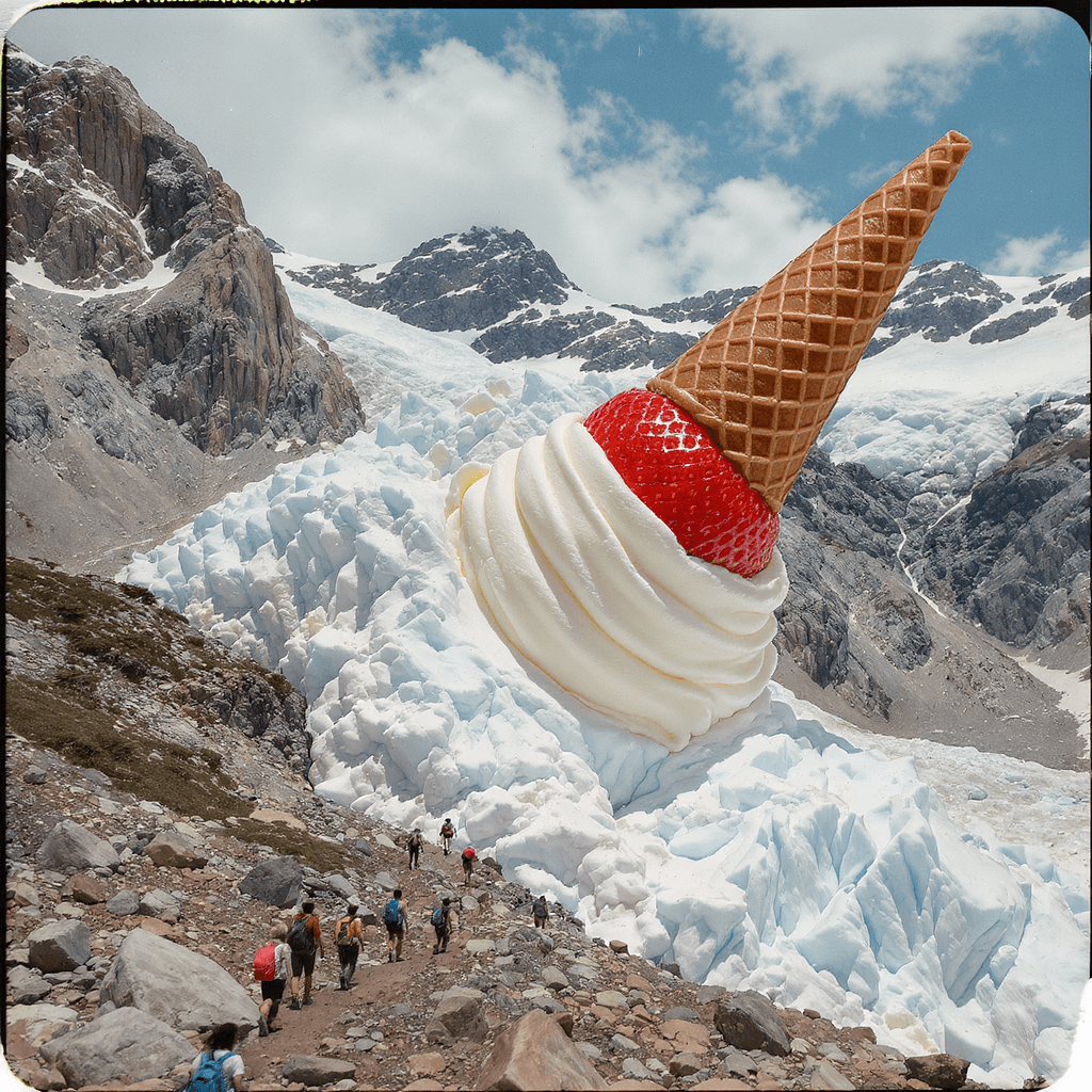 AI generated: A surreal vintage-style photograph. A group of African American hikers walk along a rocky path besid...