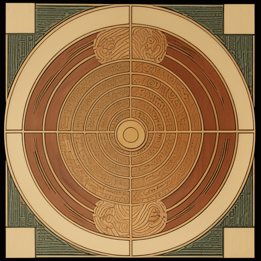 AI generated: A spiral as a god, byzantine Japanese woodblock scene, in Viennese secession style