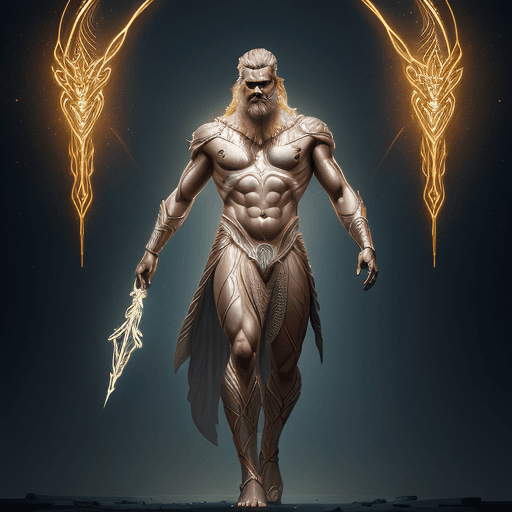 AI generated: portrait of zeus full body, intricate, elegant, glowing lights, highly detailed, digital painting, a...