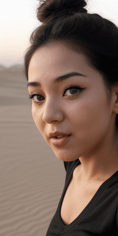 AI generated:  Face closeup only, She is determined, confident, and energetic. This female exudes a kind aura, cou...