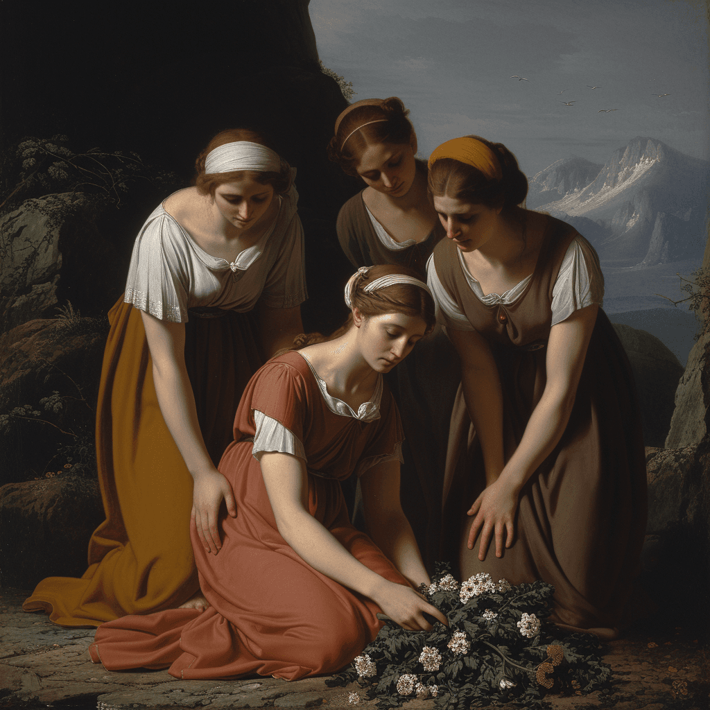 AI generated: beautiful women and daughters of Stymphalus and Ornis --no ugly, long neck, draft, ((text)), ((water...