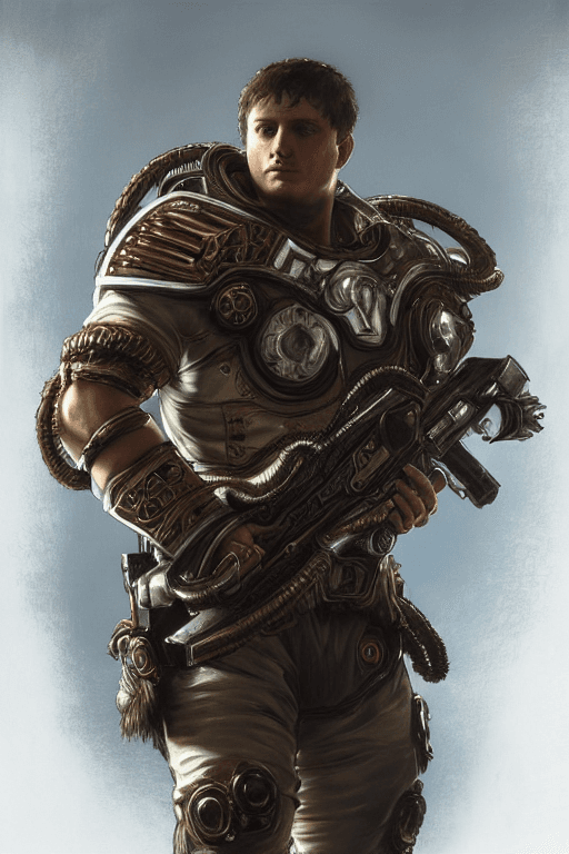 AI generated: napoleon bonaparte as a gears of war grunt, ultra realistic, concept art, intricate details, highly ...