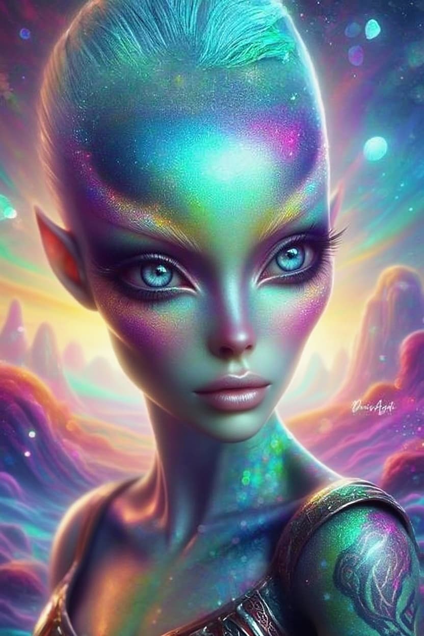AI generated: Create a new species from this original. Alter with other worldly backdrop, repose the character. If...