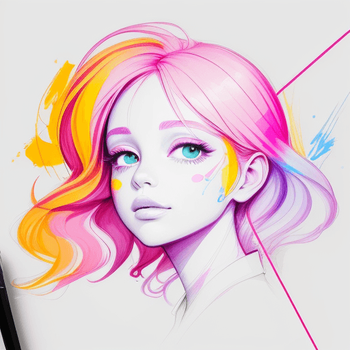AI generated: Create an unexpected painting of a beautiful sketch in a colorful style, that should be simple, with...
