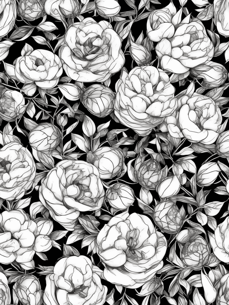 AI generated: white background, black and white, snake around flowers, tattoo sketch, smooth transitions, black pa...