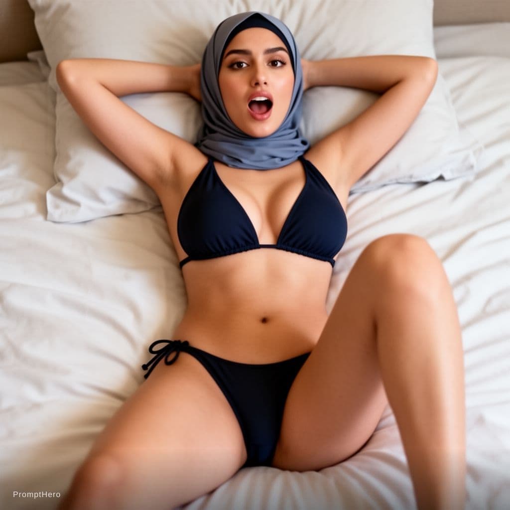 AI generated: A beautiful Hijab wearning Muslim princess 19 year old who is wearing a Bikini
 and is very beautifu...