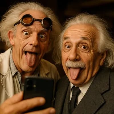 AI generated video: Posing to take a selfie