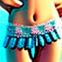 AI generated: girl in bikni with ancient jwellary 