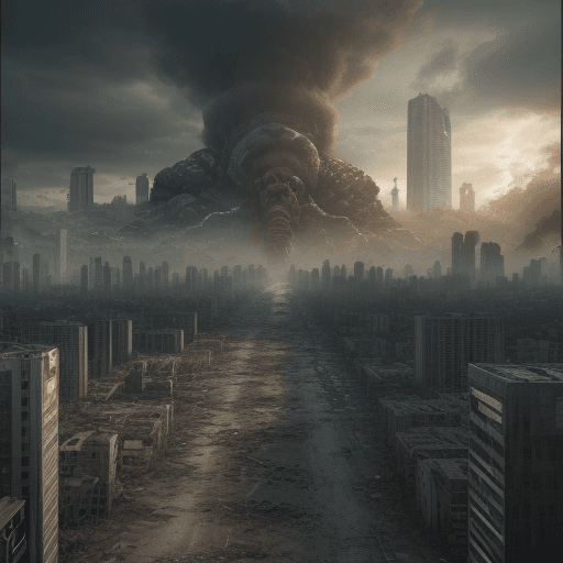 AI generated: A realistic photo of survival, human, Future, Outlook, dread , after apocalypse, photorealistic, ult...