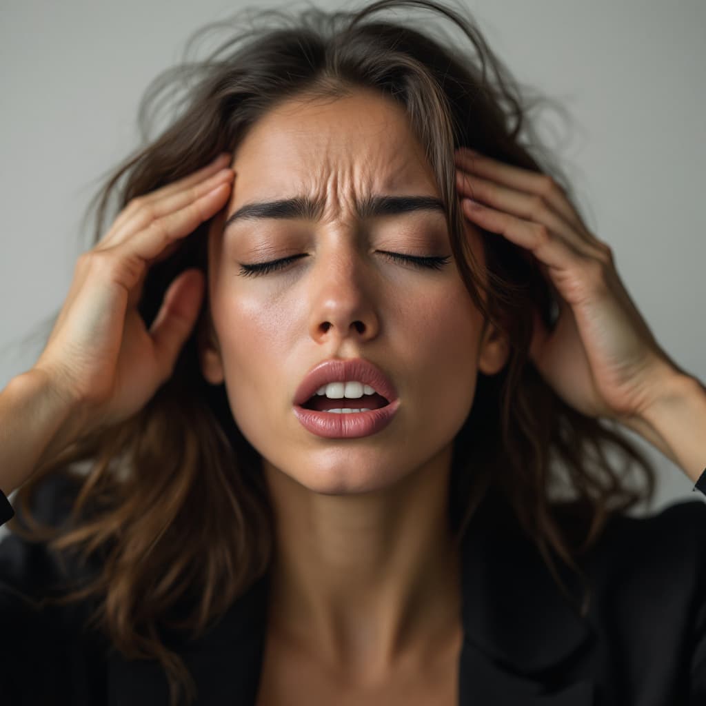 AI generated: A photo model having a seizure.