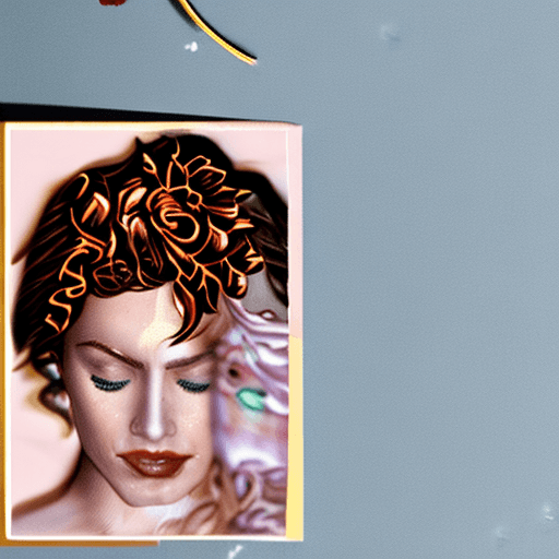 AI generated: /imagine prompt: color photo of a fiery-haired woman with piercing green eyes, her locks cascading i...