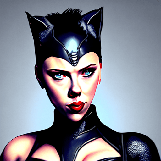 AI generated: Scarlett Johansson as Catwoman --ar 2:3  --upbeta  --testp --upbeta