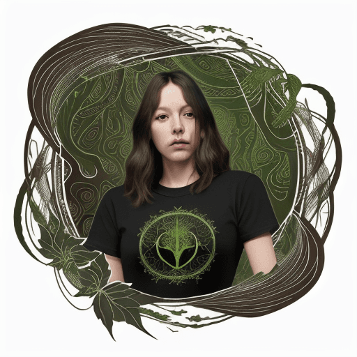 AI generated: Tshirt vector, svg, hallucinogenic plants, with swirling vines, leaves, and flowers elements, earthy...