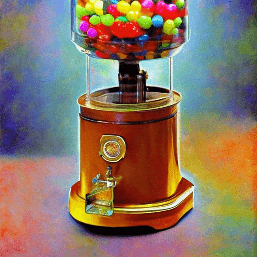 AI generated: A candy dispenser displayed as impressionist art