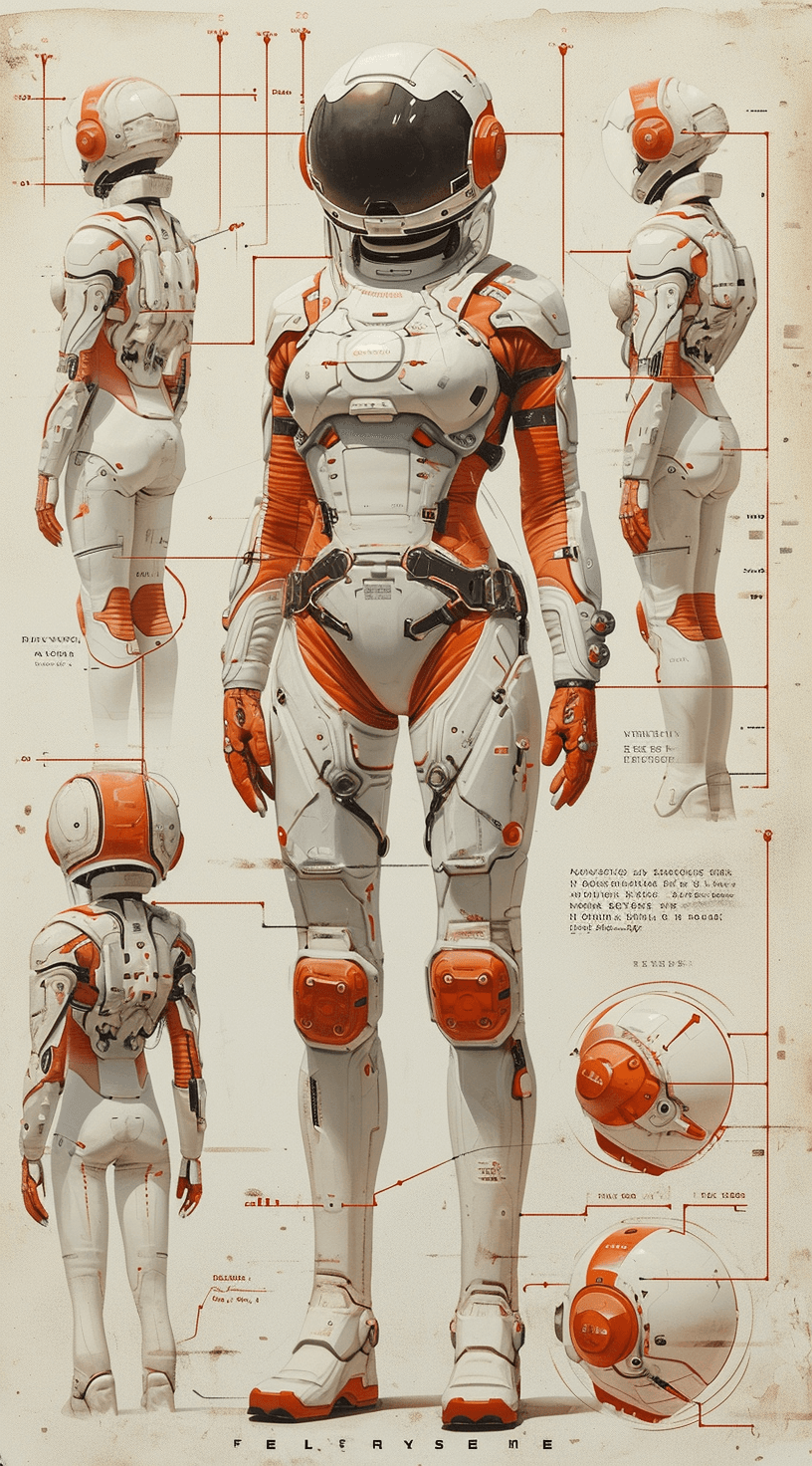 AI generated: character designs that show various forms, in the style of hyper-realistic sci-fi, light gray and or...