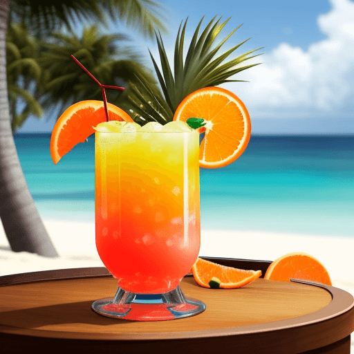 AI generated: Generate an image of a 'Sex on the Beach' cocktail with a vibrant and inviting appearance. The drink...