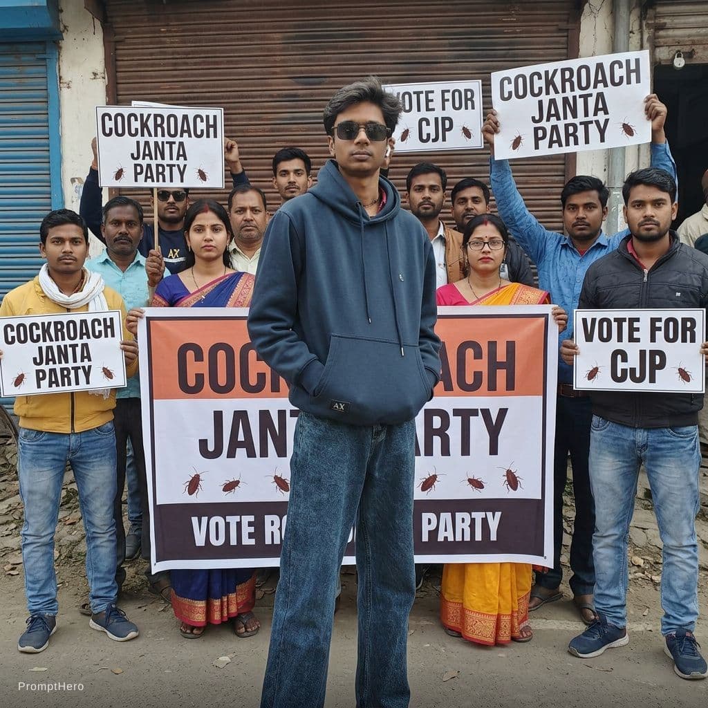 AI generated: Cockroach janta party