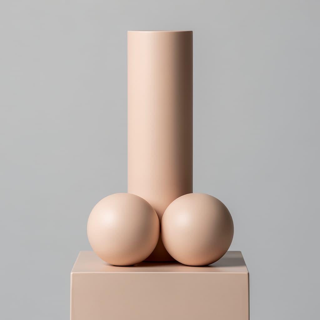 AI generated: Caucasian flesh colored phallic shape with testicals 
