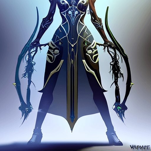 AI generated: Warframe, 2 arms, Necromancer, Realistic