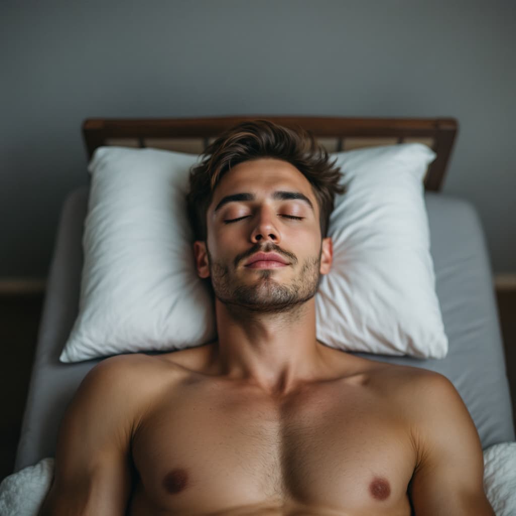 AI generated: man on bed, facesitting, 