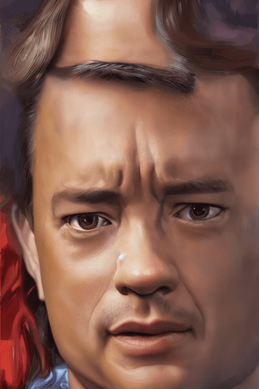 AI generated: Tom Hanks as Forrest Gump, gorgeous face, girl cute-fine-face, realistic shaded Perfect face, fine d...