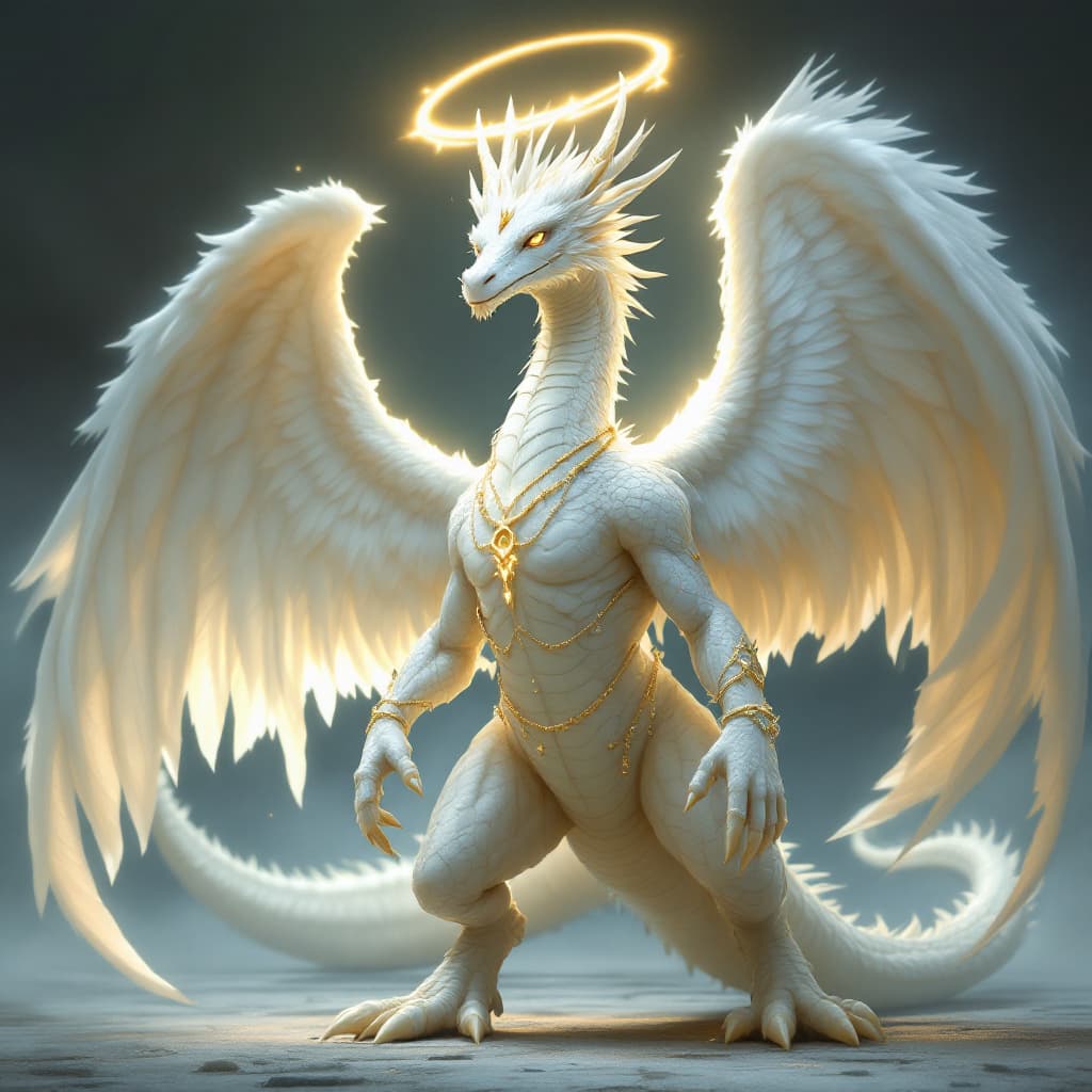 AI generated: A majestic and powerful mythical creature with a dragon head, featuring smooth, elegant scales and k...