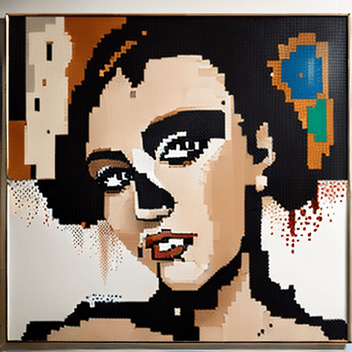 AI generated: abstract art painting of an eye, in the style of pixelated portraits, cracked, oversized portraits, ...