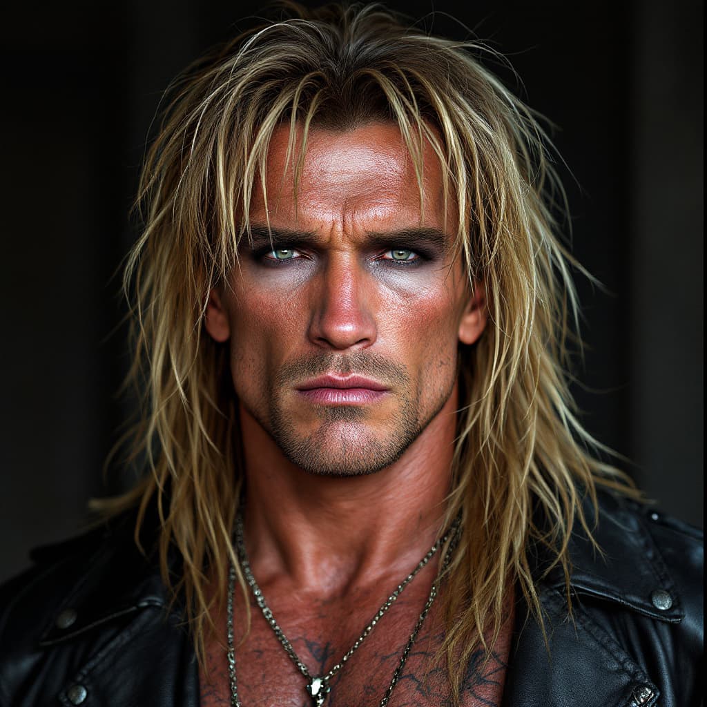 AI generated: Hyper realistic photo realistic photo of arnold schwarzenegger wearing the clothes of an emo scene k...