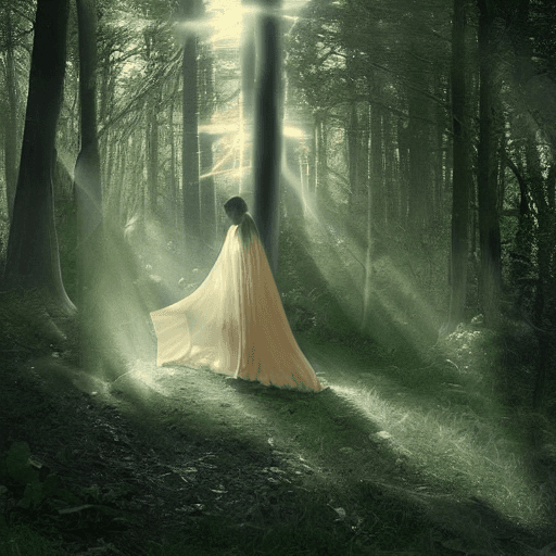 AI generated: crystal quartz in the woods, mystic light, incandescent, aura glow, cinematic composition, dramatic,...