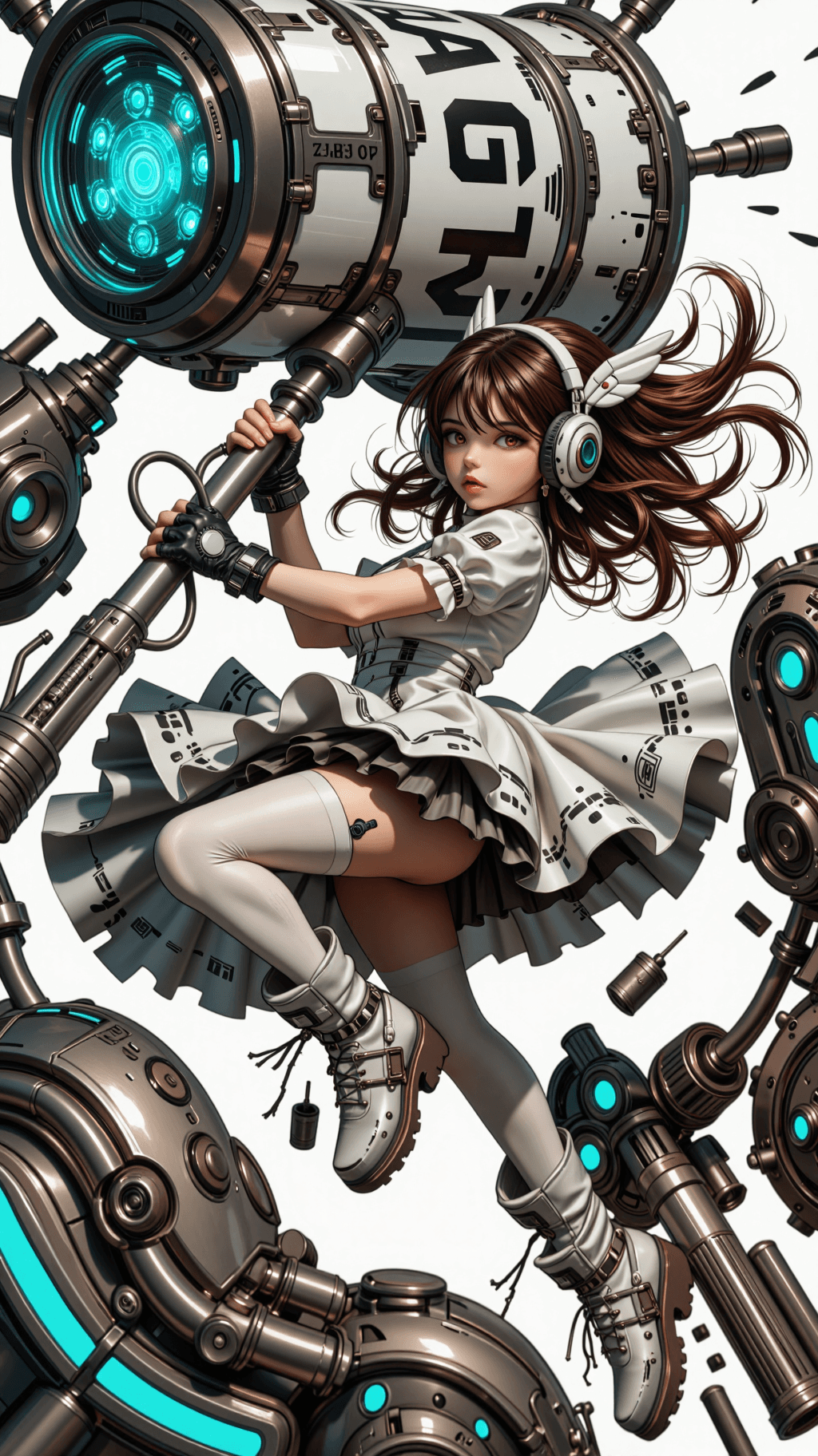 AI generated: A masterpiece, highly detailed anime-style digital illustration of a cute young anime girl effortles...
