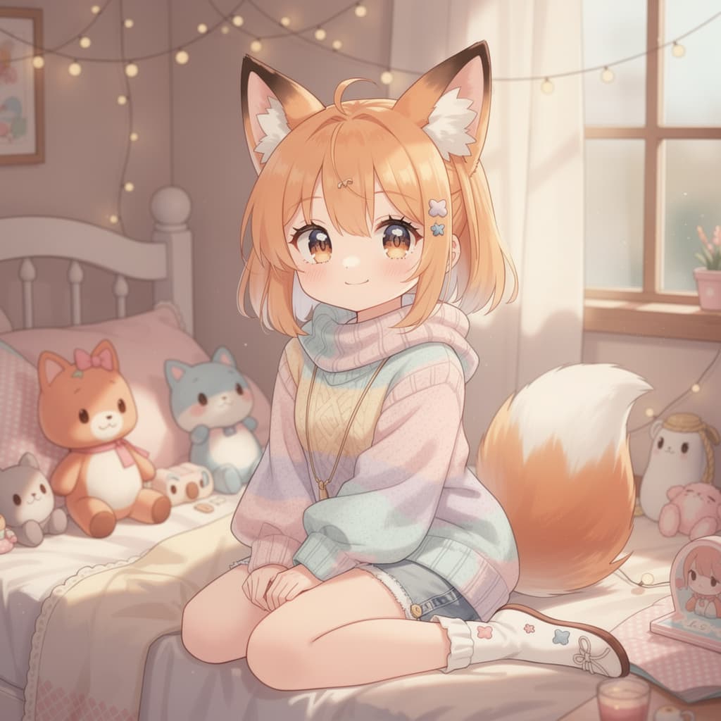 AI generated: Fox sexy porn nsfw mais cute soo cute peitos pussy sexy look and vibrator