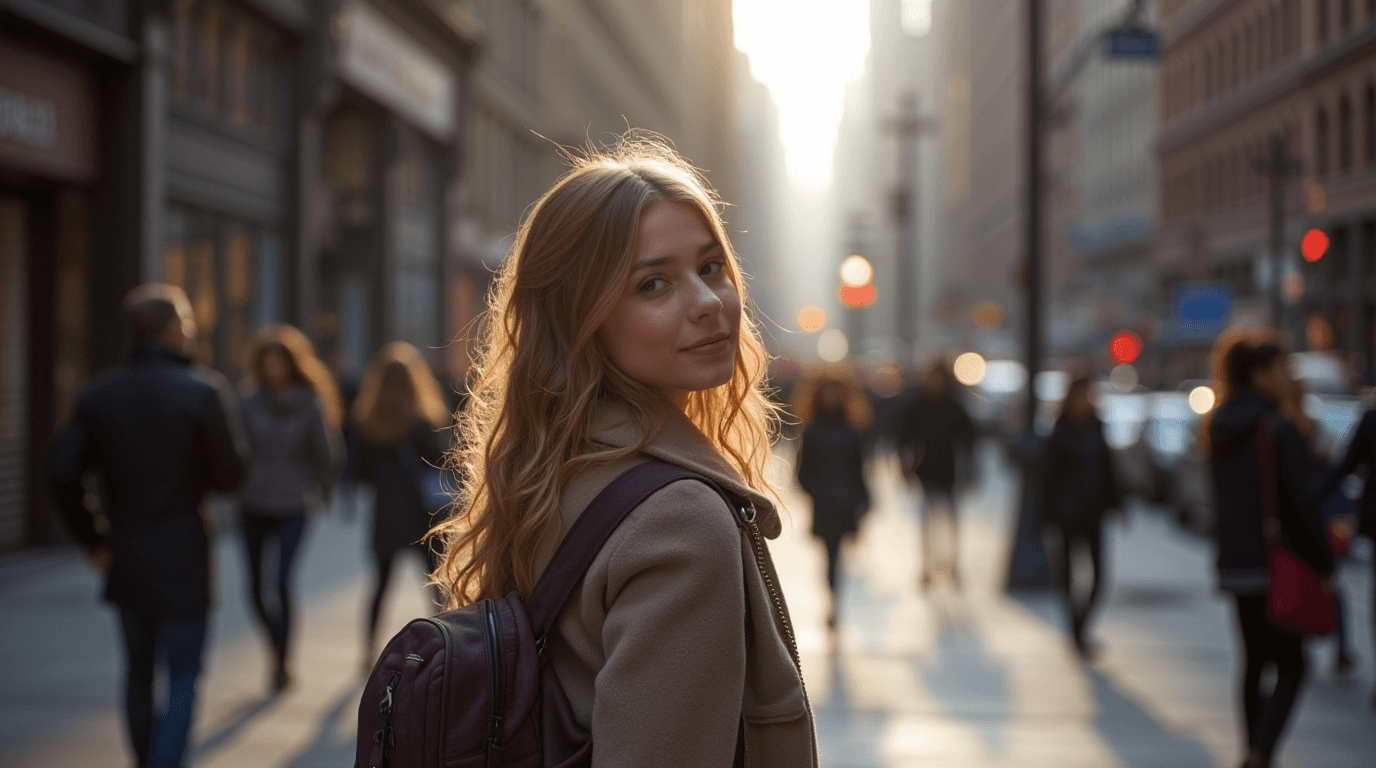 AI generated: a_beatiful_girl_walking_on_the_street_in_ny